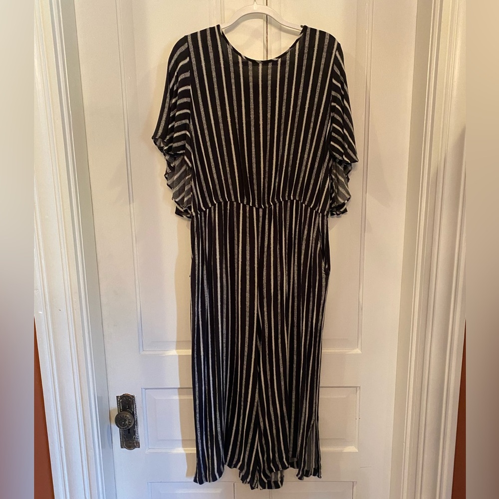 Gibson Latimer Black/White Stripe Jumpsuit 2X